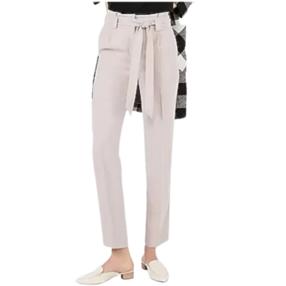 High Waisted Sash Tie Ankle Pant in blush - NWT